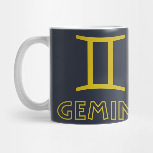 Astrology Gemini Sign Symbol Gold by NataliePaskell